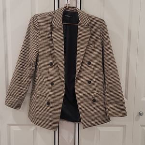 Korean style plaid blazer in the style of zara